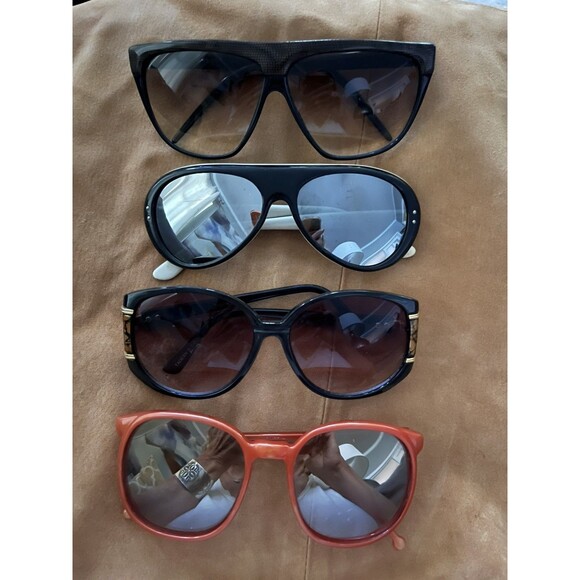Lot 4 Vintage Sunglasses Eyewear Frames 70s 80s Retro Unisex Oversized Festival - Picture 2 of 16